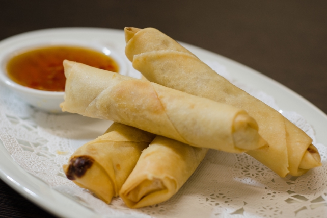 Home beef spring roll